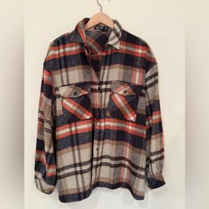 Nasty gal flannel shirt / jacket plaid size 4